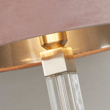 Scarborough Table Lamp- Crystal, Satin Nickel & Pink Velvet - Comet Lighting