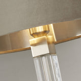 Scarborough Table Lamp-Crystal, Satin Nickel & Taupe Velvet - Comet Lighting