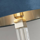 Scarborough Table Lamp - Crystal, Satin Nickel & Teal Velvet - Comet Lighting