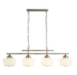 School House 4Lt Pendant- Satin Silver & Opal Glass - Comet Lighting