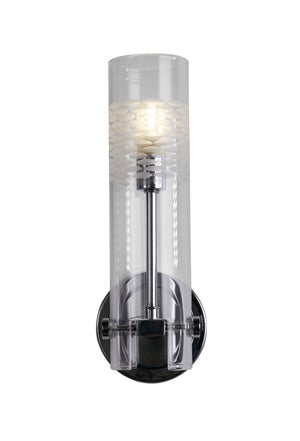 Scope Bathroom Wall Light- Chrome Metal & Clear Etched Glass - Comet Lighting
