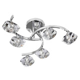 Sculptured Ice II 6Lt Flush - Chrome & Glass - Comet Lighting