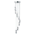 Sculptured Ice Multi-Drop Pendant - Chrome & Glass - Comet Lighting