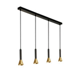 Signal 4Lt Bar Pendant - Black & Gold Metal - Comet Lighting