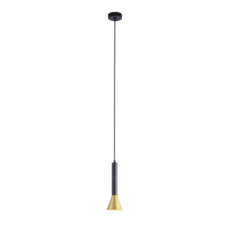 Signal Pendant - Black & Gold Metal - Comet Lighting