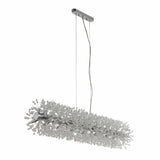 Sunburst 16Lt Bar Pendant - Chrome Metal & Glass Beads - Comet Lighting