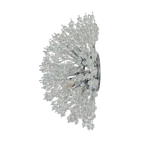 Sunburst 3Lt Wall light - Chrome Metal & Glass Beads - Comet Lighting