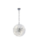 Sunburst 7Lt Pendant - Chrome Metal & Glass Beads - Comet Lighting