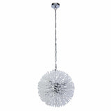 Sunburst 7Lt Pendant - Chrome Metal & Glass Beads - Comet Lighting