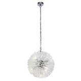 Sunburst 7Lt Pendant - Chrome Metal & Glass Beads - Comet Lighting