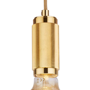 Suspension Cable - Knurled Gold Metal & Gold Braided Cable - Comet Lighting