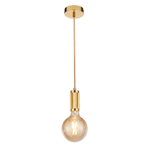 Suspension Cable - Knurled Gold Metal & Gold Braided Cable - Comet Lighting