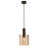 Sweden Pendant - Mocha Metal & Amber Glass - Comet Lighting