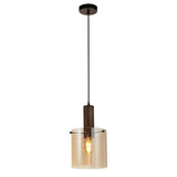 Sweden Pendant - Mocha Metal & Amber Glass - Comet Lighting