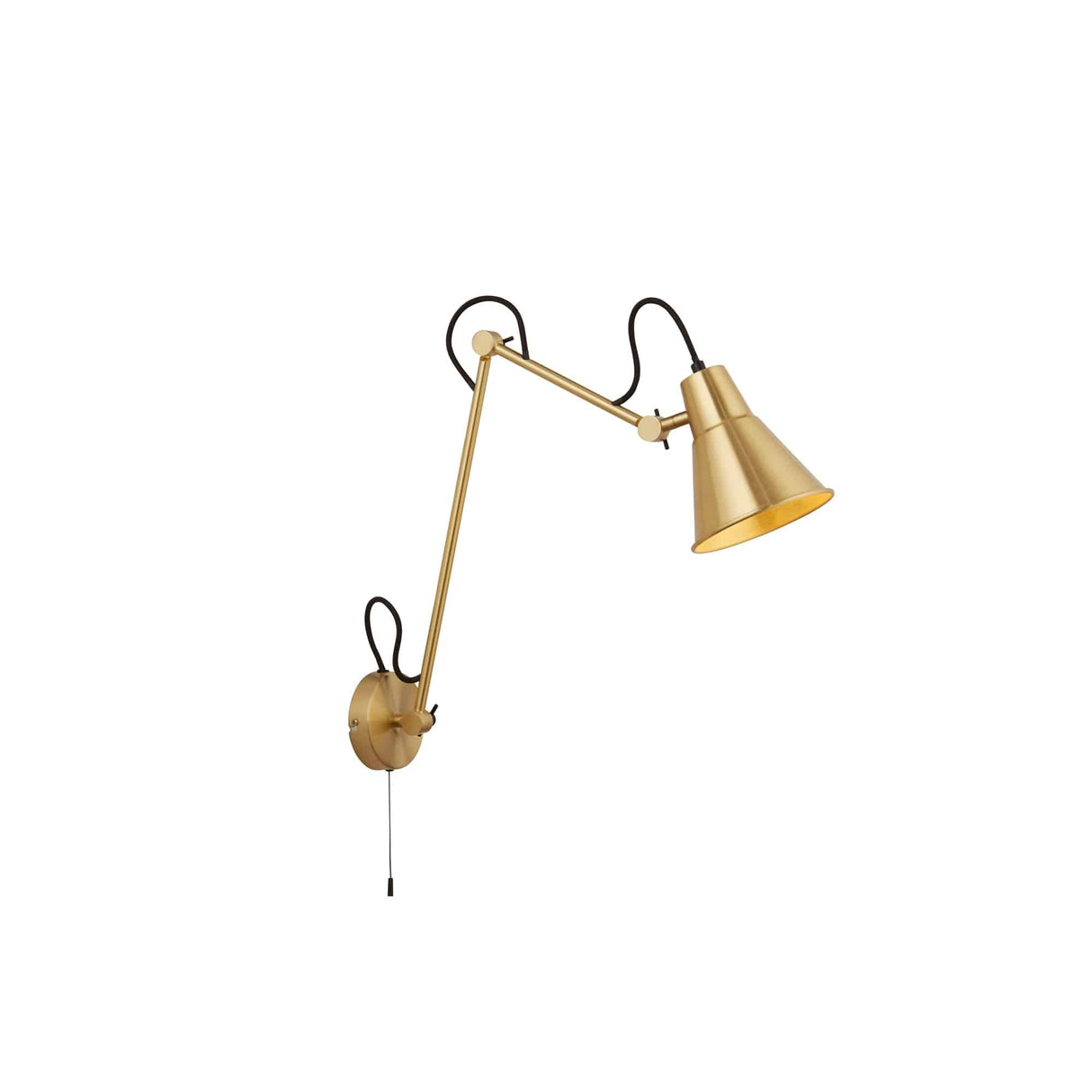 Swing Arm Wall Light - Brass Metal - Comet Lighting