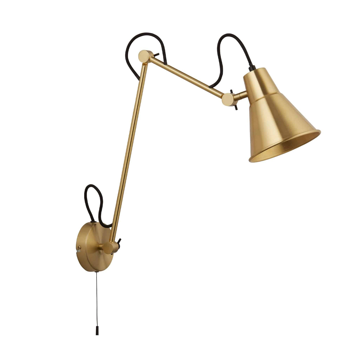 Swing Arm Wall Light - Brass Metal - Comet Lighting