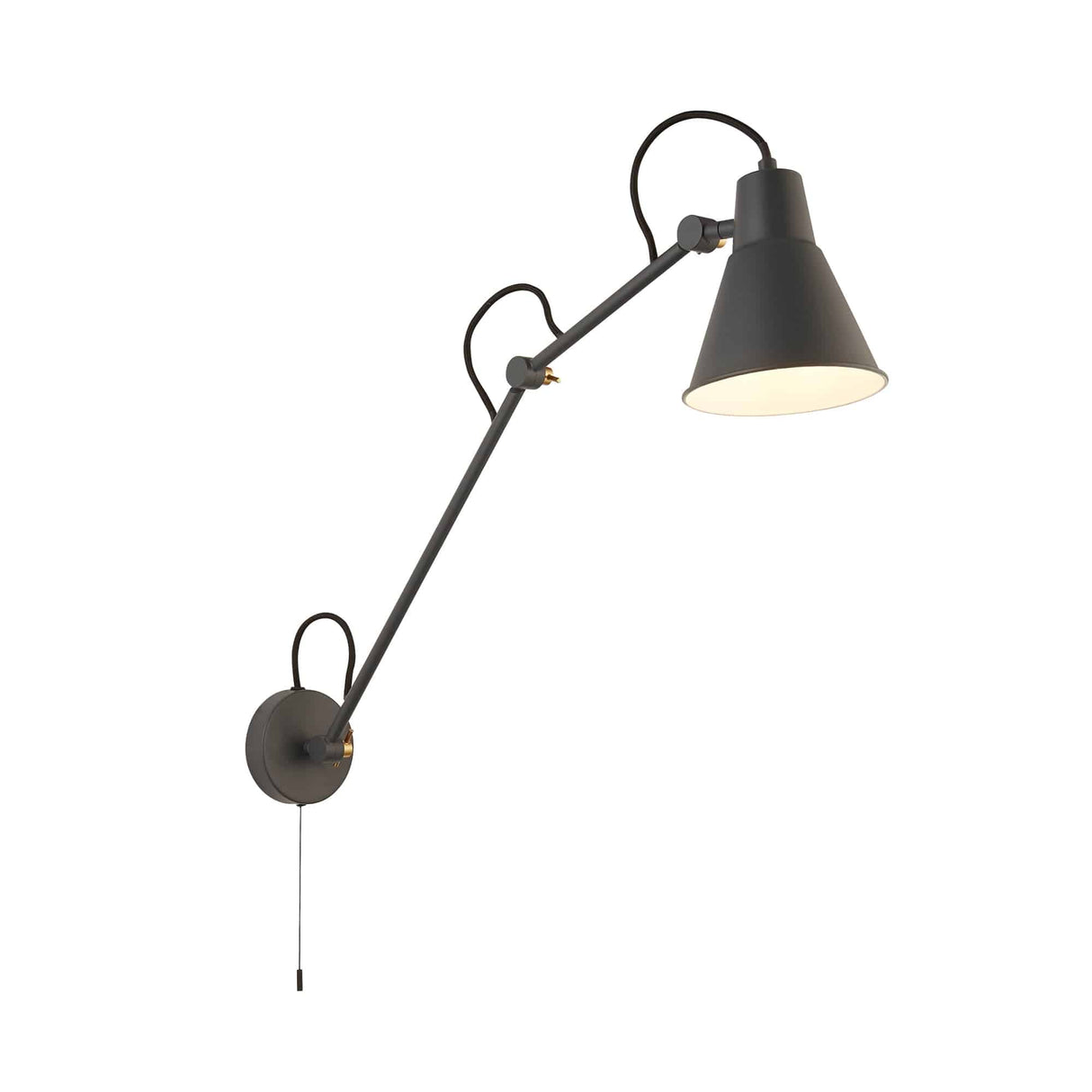 Swing Arm Wall Light - Grey Metal - Comet Lighting