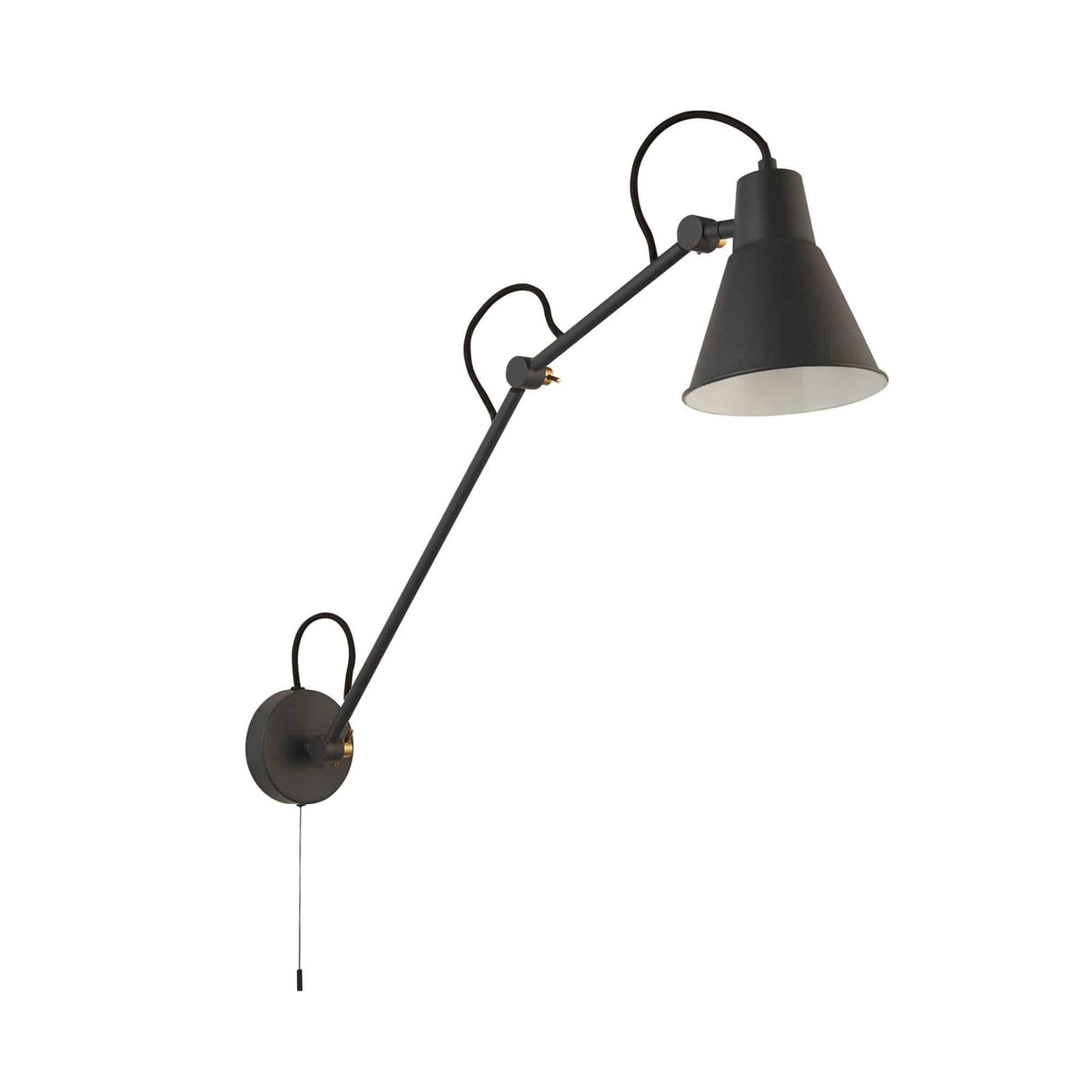 Swing Arm Wall Light - Grey Metal - Comet Lighting