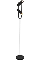 Telescope 2Lt Floor Lamp - Matt Black Metal - Comet Lighting