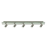 Top Hat 5Lt Bar Spotlight - Satin Silver & Acid Glass - Comet Lighting