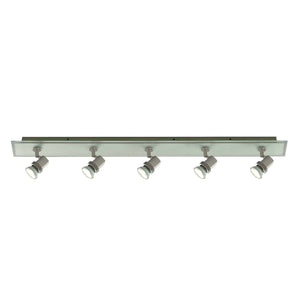 Top Hat 5Lt Bar Spotlight - Satin Silver & Acid Glass - Comet Lighting