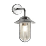 Toronto Outdoor Wall Light- Satin Silver Metal & Clear Glass - Comet Lighting