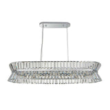 Uptown 10Lt Oval Pendant - Chrome Metal & Clear Crystal - Comet Lighting