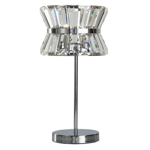 Uptown 2Lt Table Lamp - Chrome Metal & Clear Crystal - Comet Lighting