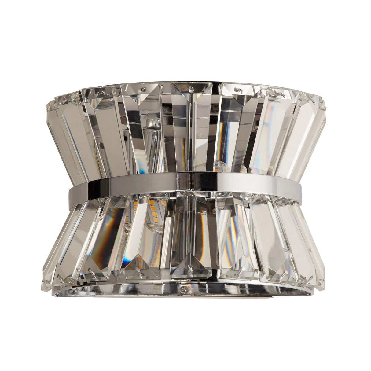Uptown 2Lt Wall Light - Chrome Metal & Clear Crystal - Comet Lighting