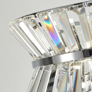 Uptown 3Lt Floor Lamp - Chrome Metal & Clear Crystal - Comet Lighting