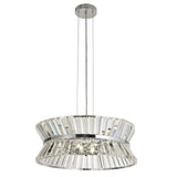 Uptown 7Lt Pendant/Semi-Flush - Chrome Metal & Clear Crystal - Comet Lighting