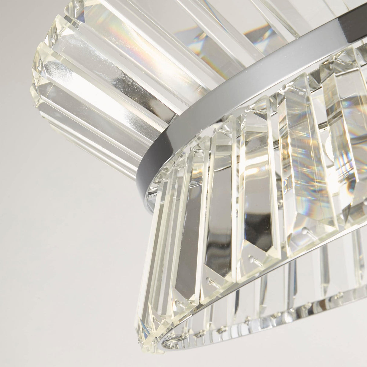 Uptown 7Lt Pendant/Semi-Flush - Chrome Metal & Clear Crystal - Comet Lighting