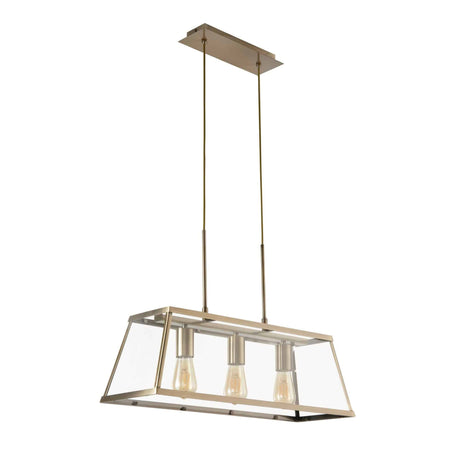 Voyager 3Lt Bar Pendant - Antique Brass Metal & Glass - Comet Lighting