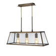 Voyager 3Lt Bar Pendant - Antique Brass Metal & Glass - Comet Lighting