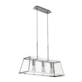 Voyager 3Lt Bar Pendant - Chrome Metal & Glass - Comet Lighting