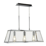 Voyager 3Lt Bar Pendant - Chrome Metal & Glass - Comet Lighting