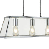 Voyager 3Lt Bar Pendant - Chrome Metal & Glass - Comet Lighting