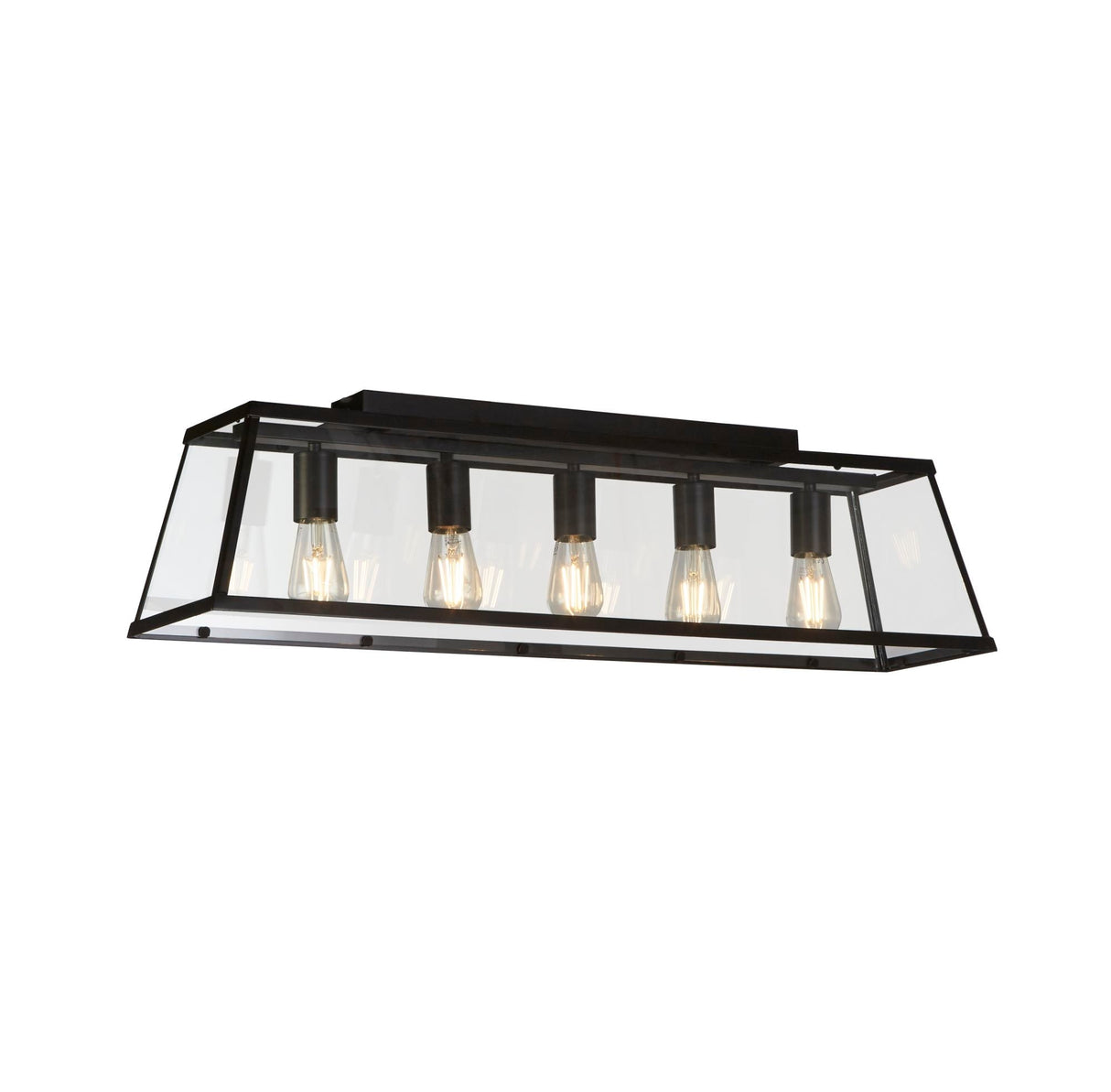 Voyager 5Lt Bar Pendant - Black Metal & Glass - Comet Lighting