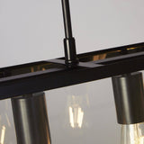 Voyager 5Lt Bar Pendant - Black Metal & Glass - Comet Lighting