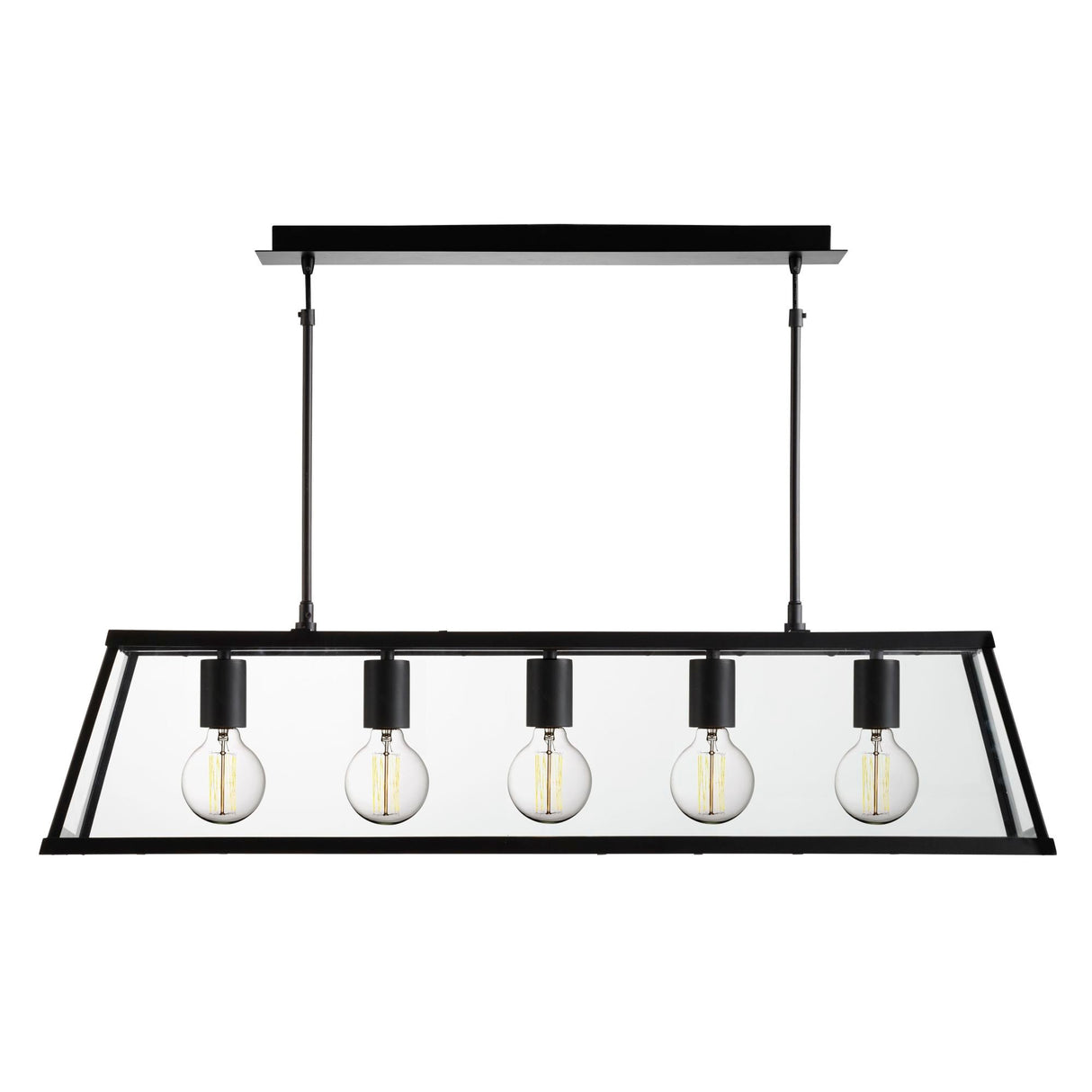 Voyager 5Lt Bar Pendant - Black Metal & Glass - Comet Lighting