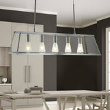 Voyager 5Lt Bar Pendant - Chrome Metal & Glass - Comet Lighting