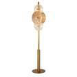 Wagon Wheel 6Lt Floor Lamp- Bronze Metal, Clear, Amber Glass - Comet Lighting