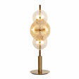 Wagon Wheel 6Lt Table Lamp- Bronze Metal, Clear, Amber Glass - Comet Lighting