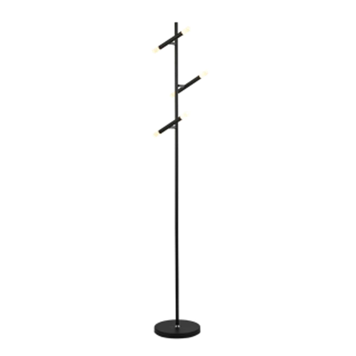 Wands 3Lt LED Floor Lamp - Black Metal & Acrylic - Comet Lighting