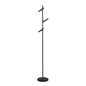 Wands 3Lt LED Floor Lamp - Black Metal & Acrylic - Comet Lighting