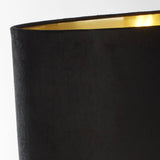 Whitby Table Lamp - Antique Brass Metal & Black Velvet Shade - Comet Lighting