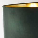 Whitby Table Lamp - Antique Brass Metal & Green Velvet Shade - Comet Lighting