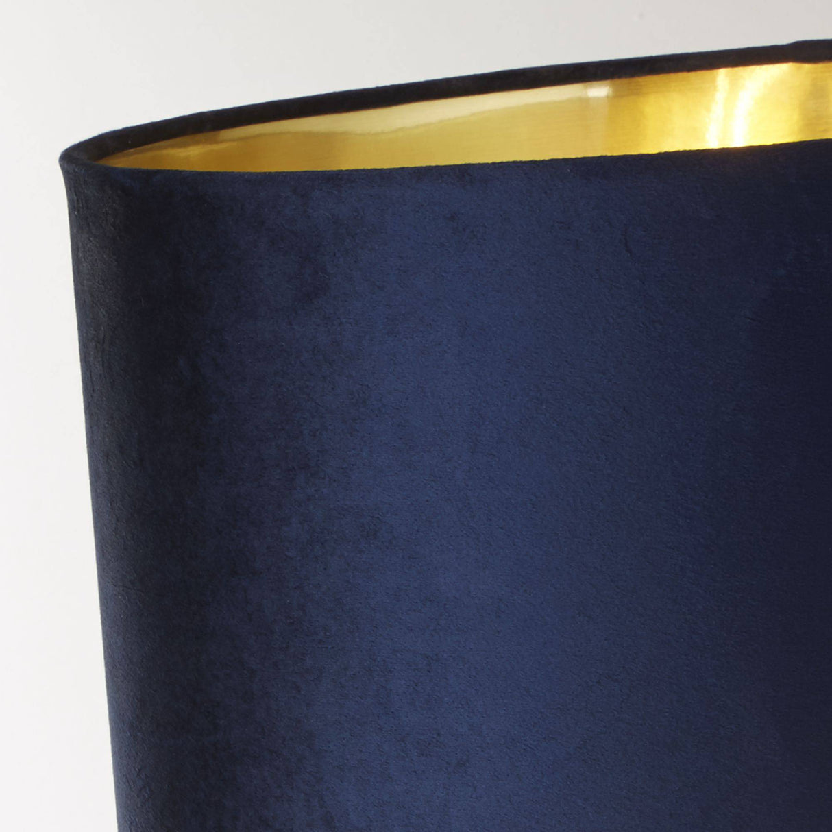 Whitby Table Lamp - Antique Brass Metal & Navy Velvet Shade - Comet Lighting