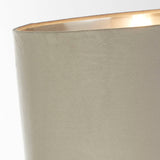 Whitby Table Lamp - Chrome Metal & Light Grey Velvet Shade - Comet Lighting