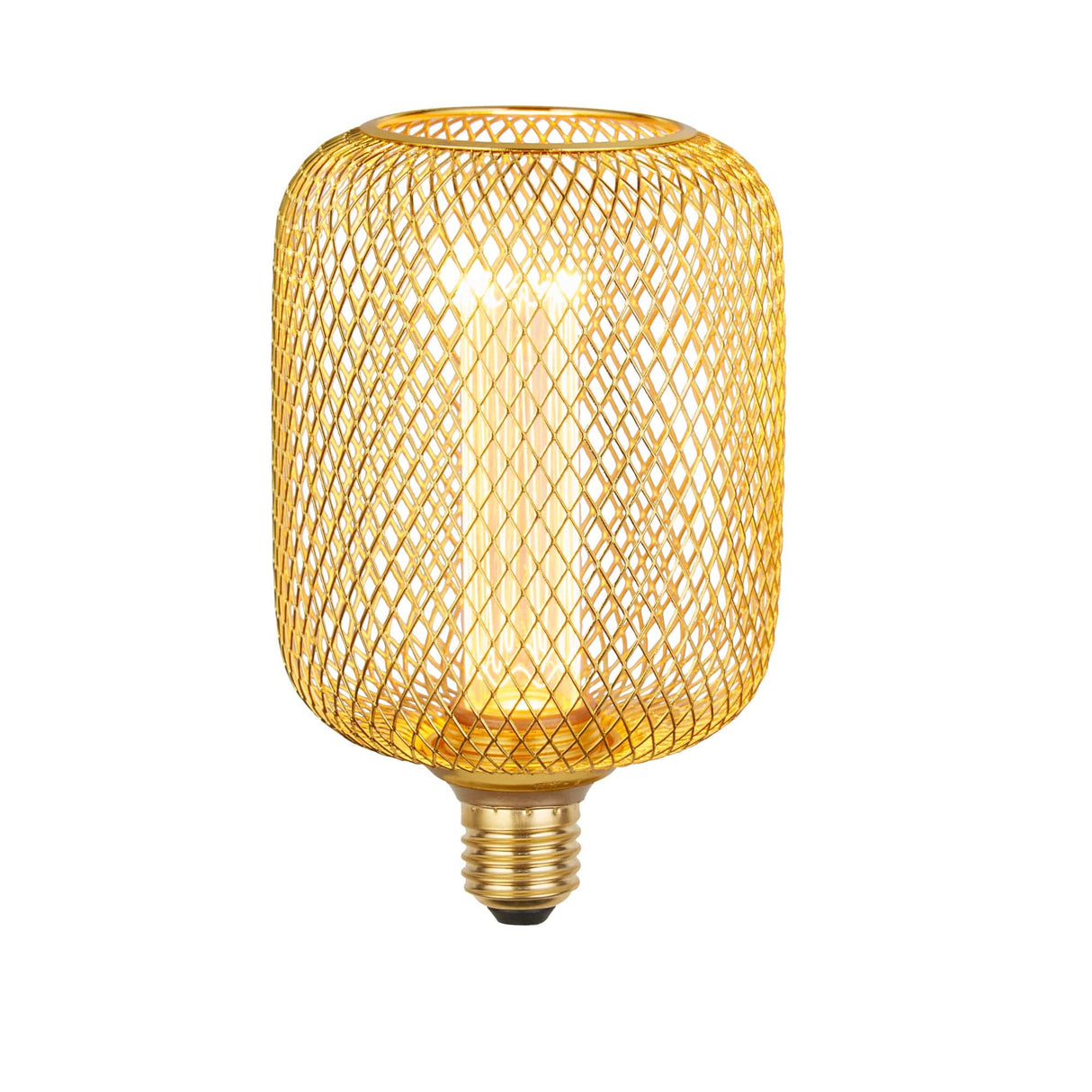 Wire Mesh Effect Drum Lamp - Gold Metal - Comet Lighting